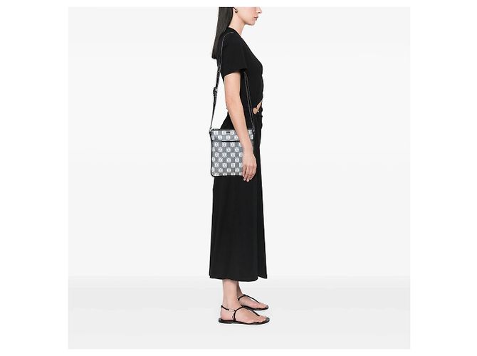 Borsa a tracolla in tela Anagram grigio LOEWE - vista 11