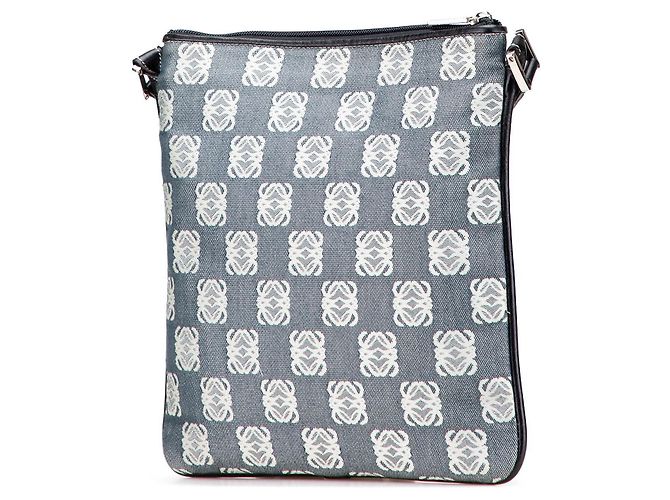 Borsa a tracolla in tela Anagram grigio LOEWE - vista 2