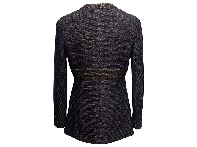 Navy Chanel Wool-Blend Metiers d'Art 2019 Collection Jacket Size FR 40 Navy blue - view 2
