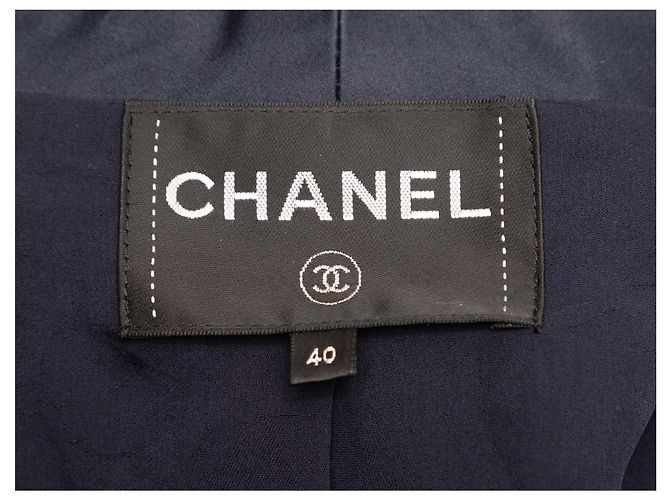 Navy Chanel Wool-Blend Metiers d'Art 2019 Collection Jacket Size FR 40 Navy blue - view 4