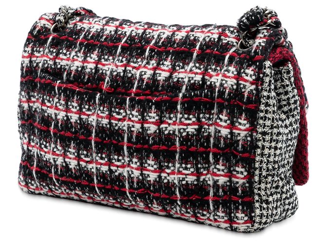 Borsa a Spalla Chanel Medium CC Tweed Multi Print Double Flap Rossa Rosso - vista 2