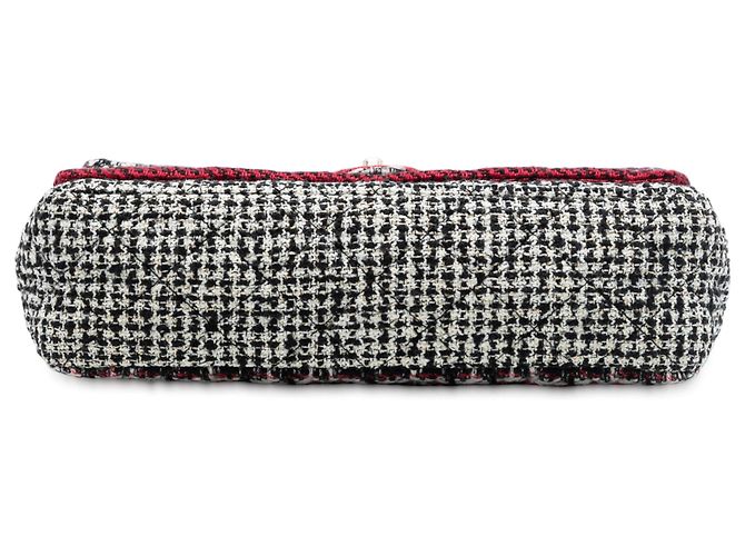 Borsa a Spalla Chanel Medium CC Tweed Multi Print Double Flap Rossa Rosso - vista 3