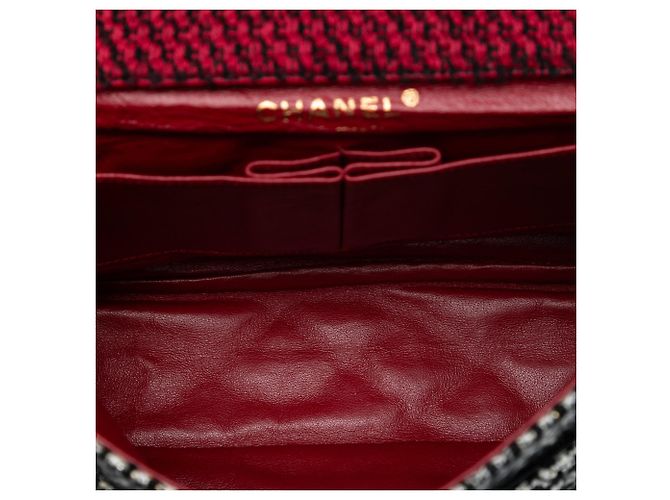 Borsa a Spalla Chanel Medium CC Tweed Multi Print Double Flap Rossa Rosso - vista 4
