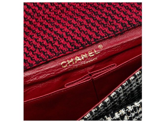 Borsa a Spalla Chanel Medium CC Tweed Multi Print Double Flap Rossa Rosso - vista 5