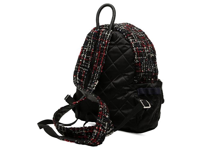 Zaino Chanel Quilted Nylon and Tweed Astronaut Essentials nero - vista 2