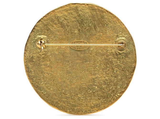 Gold Chanel CC Medaillon-Brosche vergoldet Golden - Ansicht 2