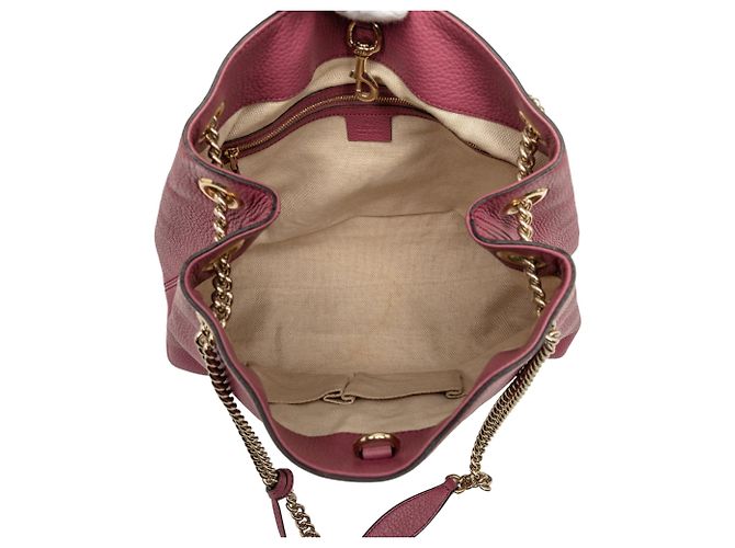Tote Soho Chain in pelle di vitello Medium rosa Gucci - vista 4