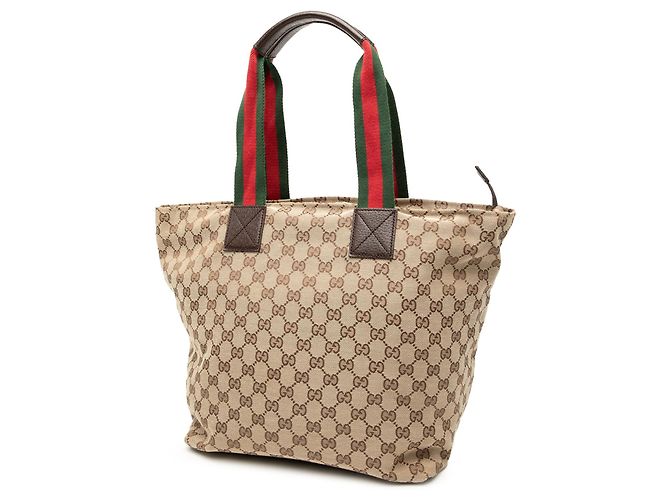 Tote Gucci GG Canvas Web color Tan Cammello - vista 2
