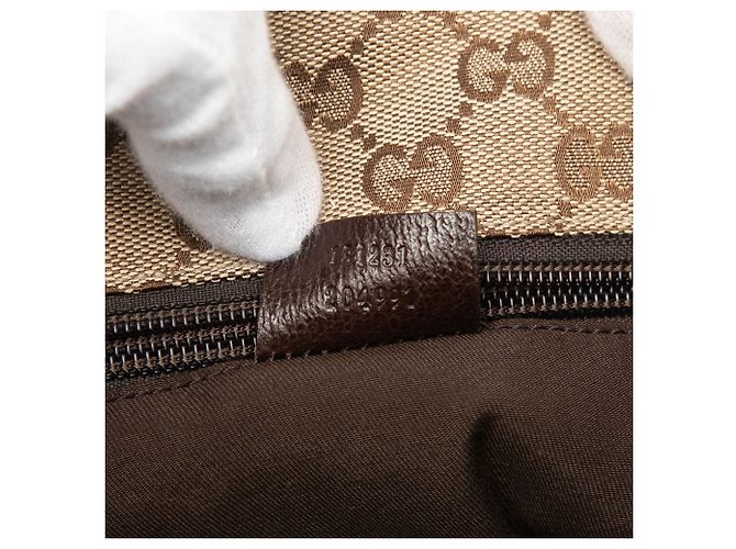 Tote Gucci GG Canvas Web color Tan Cammello - vista 6