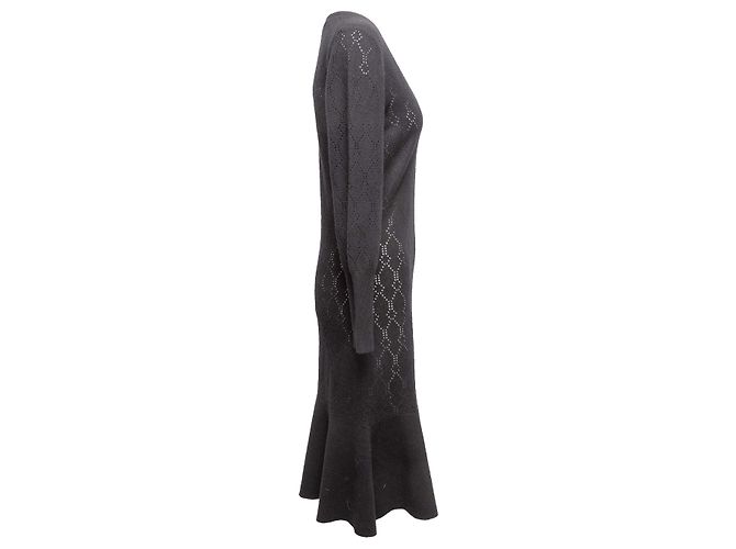 Schwarzes Louis Vuitton Langarmkleid aus Open Knit Größe US S - Ansicht 2