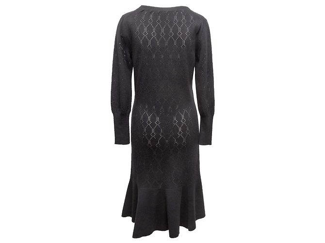 Schwarzes Louis Vuitton Langarmkleid aus Open Knit Größe US S - Ansicht 3