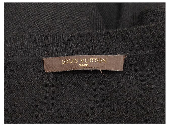 Schwarzes Louis Vuitton Langarmkleid aus Open Knit Größe US S - Ansicht 5