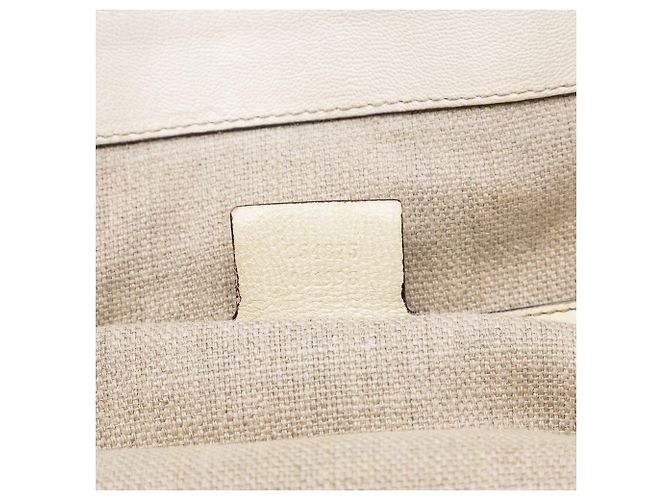 Bamboo Tote Gucci de couro branco com alça de bambu e mors - vista 6