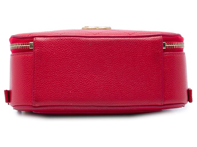 Borsa Chanel Small CC Quilted Caviar Rossa Top Handle Camera Bag Satchel Rosso - vista 3