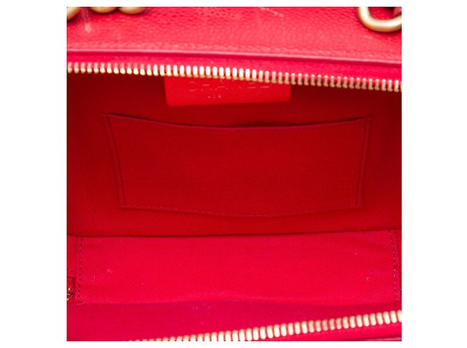 Borsa Chanel Small CC Quilted Caviar Rossa Top Handle Camera Bag Satchel Rosso - vista 4