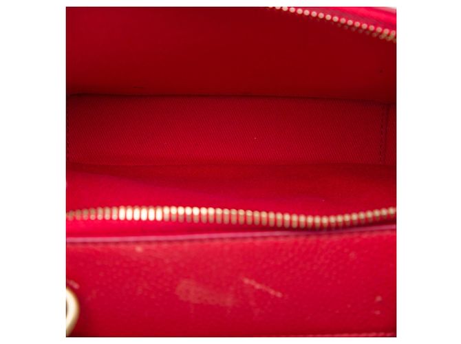 Borsa Chanel Small CC Quilted Caviar Rossa Top Handle Camera Bag Satchel Rosso - vista 5