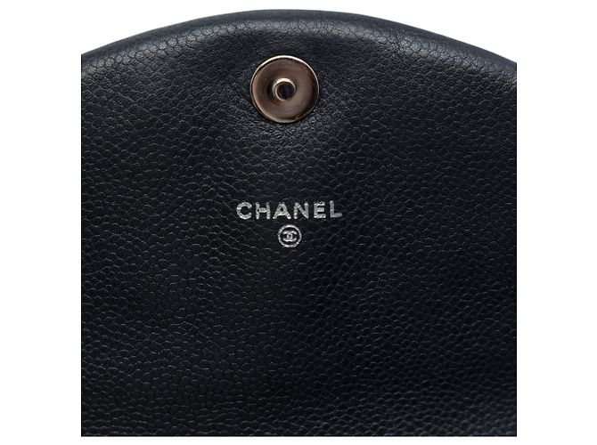 Wallet On Chain Borsa a tracolla con catena Black Chanel CC Caviar Half Moon Nero - vista 5
