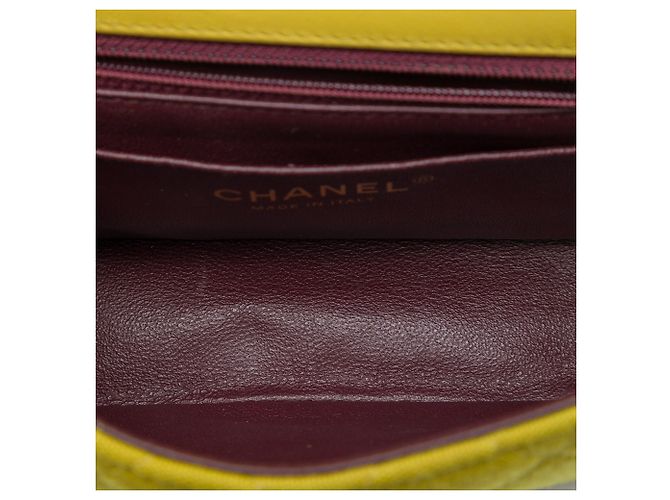 Mini borsa a tracolla Chanel Yellow Jersey Chic With Me Flap Giallo - vista 4
