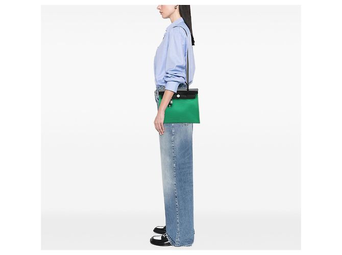 Borsa Hermès Toile Herbag Zip 31 Nera Nero - vista 6