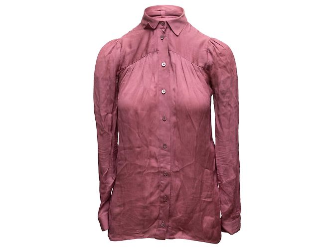Rosa Gucci Seidenbluse mit Pussy-Bow-Schleife Größe IT 36 Pink - Ansicht 2