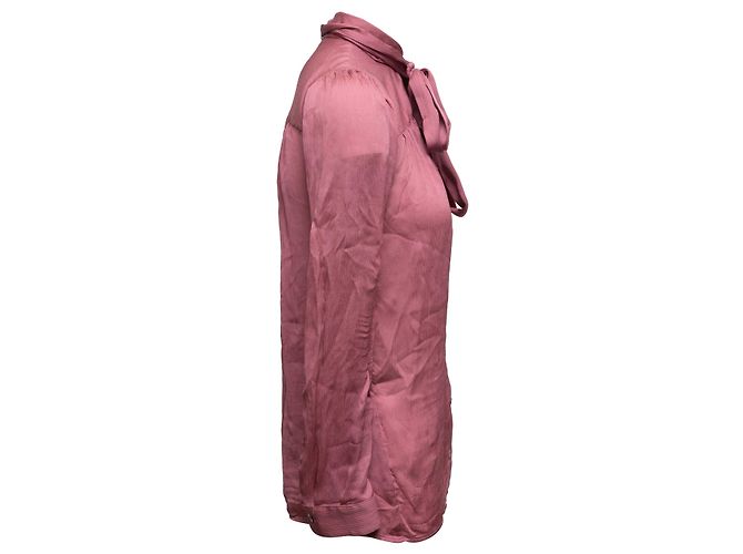 Rosa Gucci Seidenbluse mit Pussy-Bow-Schleife Größe IT 36 Pink - Ansicht 3