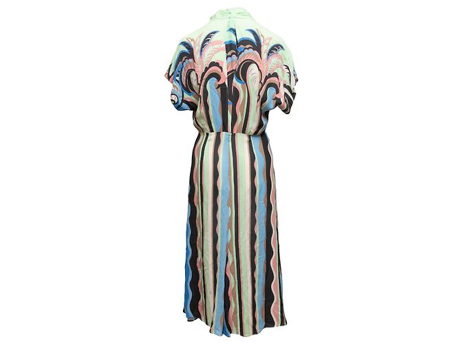 Emilio Pucci Kleid mit abstraktem Print in Grün & Multicolor Größe IT 40 - Ansicht 3