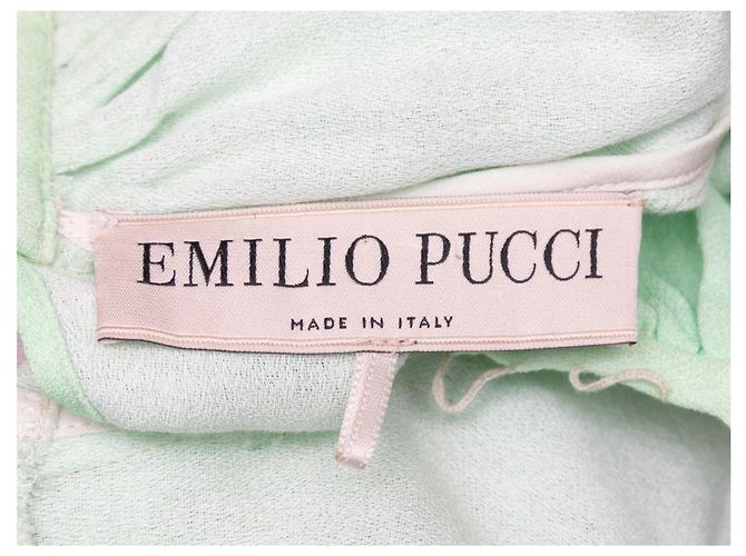 Emilio Pucci Kleid mit abstraktem Print in Grün & Multicolor Größe IT 40 - Ansicht 4