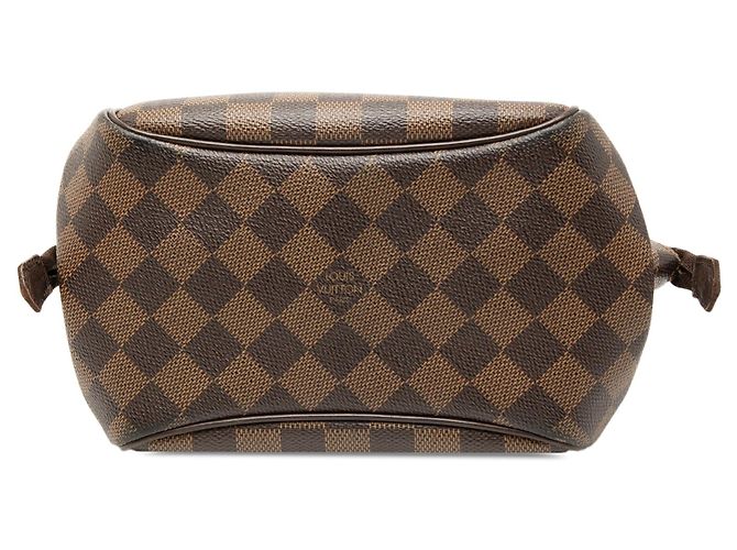 Borsa Louis Vuitton Damier Ebene Belem PM Marrone - vista 3