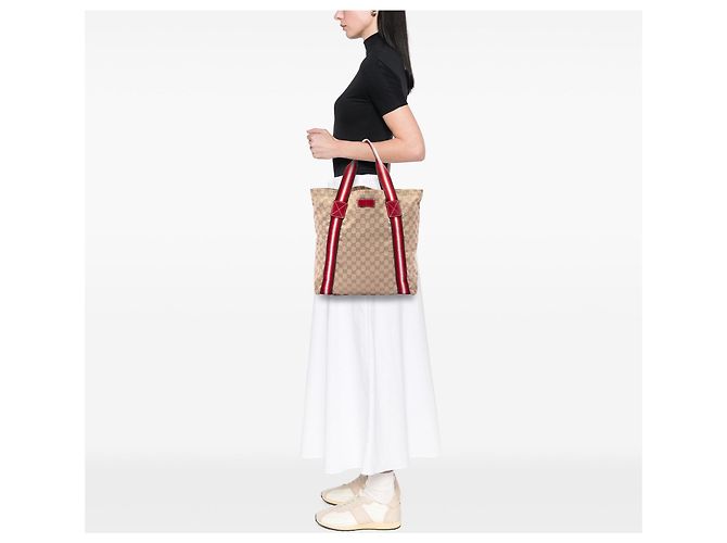 Tote Gucci GG Canvas Web rosso - vista 6