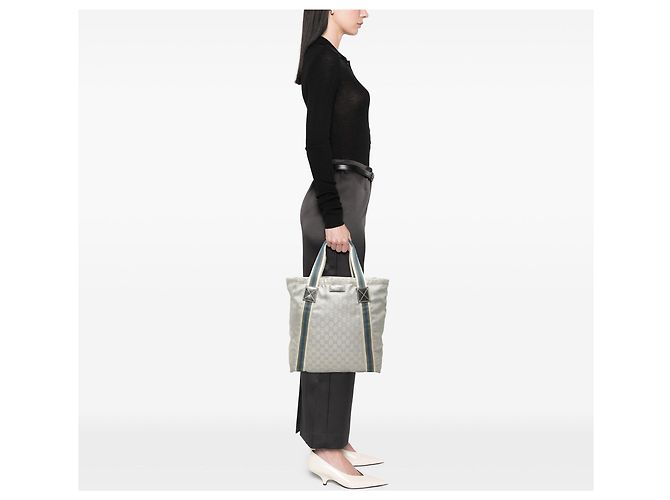 Tote GG Canvas Web grigio Gucci - vista 6