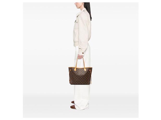 Borsa Tote Louis Vuitton Monogram Neverfull MM Marrone - vista 8