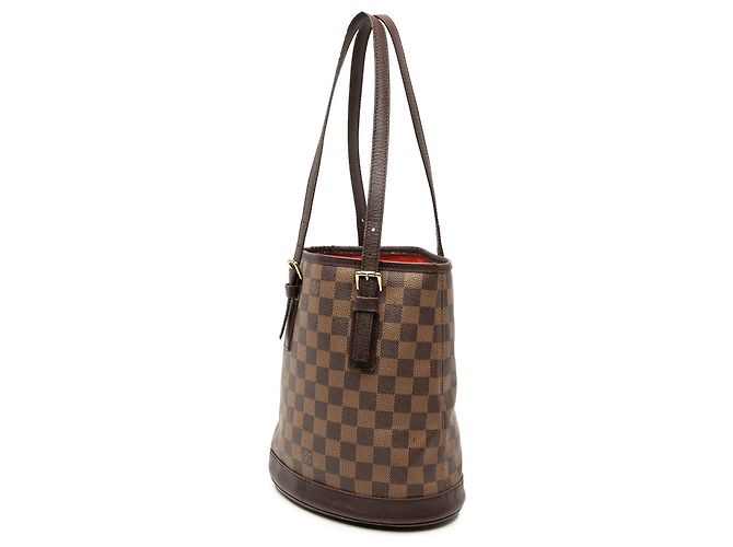 Bucket Borsa a secchiello Marais in Damier Ebene marrone Louis Vuitton - vista 2