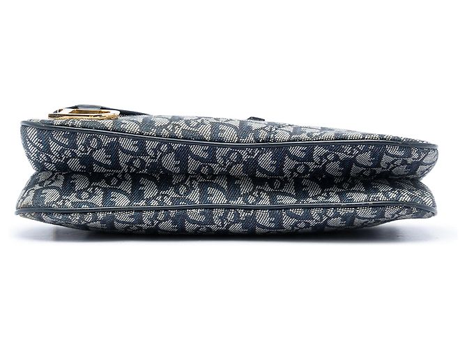 Blu Dior Diorissimo Trotter Canvas Double Saddle Crossbody - vista 3