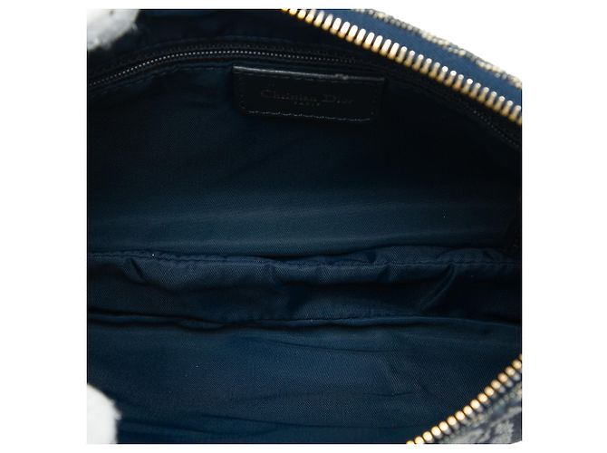 Blu Dior Diorissimo Trotter Canvas Double Saddle Crossbody - vista 4