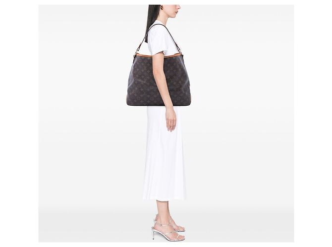 Borsa Hobo Louis Vuitton Monogram Delightful MM marrone - vista 6
