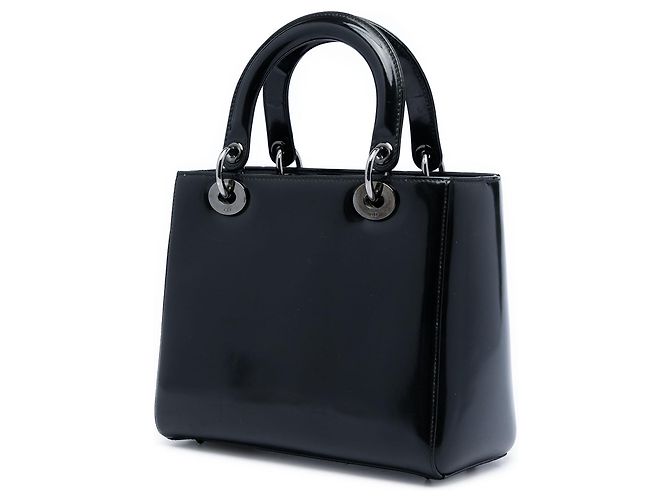 Borsa Lady Dior Medium in vernice nera Nero - vista 2