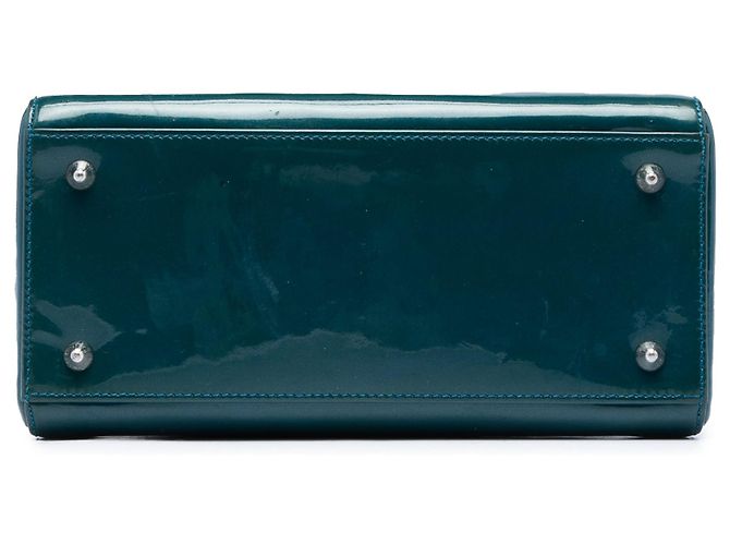 Borsa Lady Dior Medium in vernice blu - vista 3