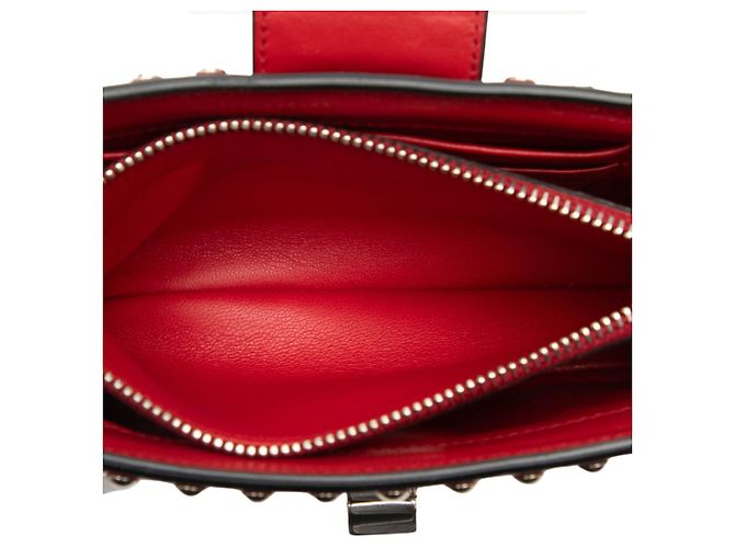 Clutch Elektra com fecho de torção e tachas em couro de bezerro City vermelho Prada - vista 4