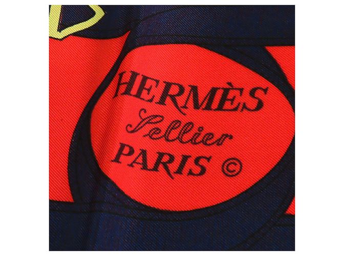 Hermès Eperon d Or 90 Schal Blau - Ansicht 3
