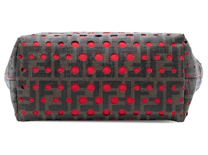 Tote Roll Perforated Zucca Spalmati Small Marrone Fendi - vista 3