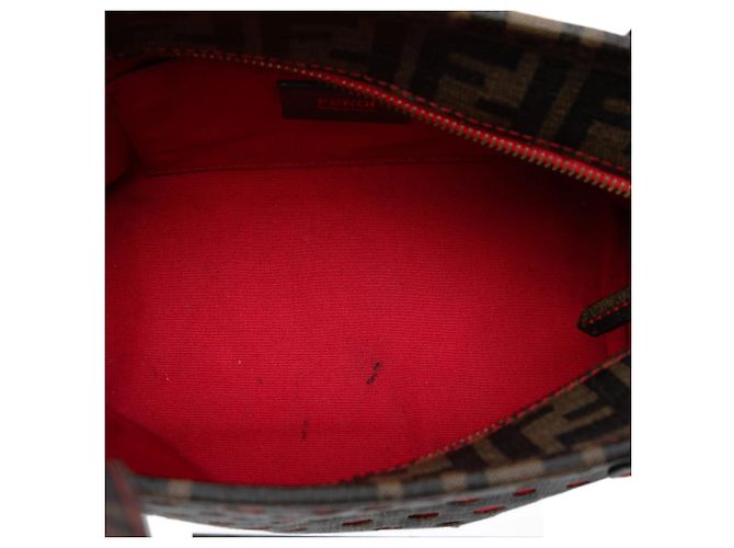 Tote Roll Perforated Zucca Spalmati Small Marrone Fendi - vista 4