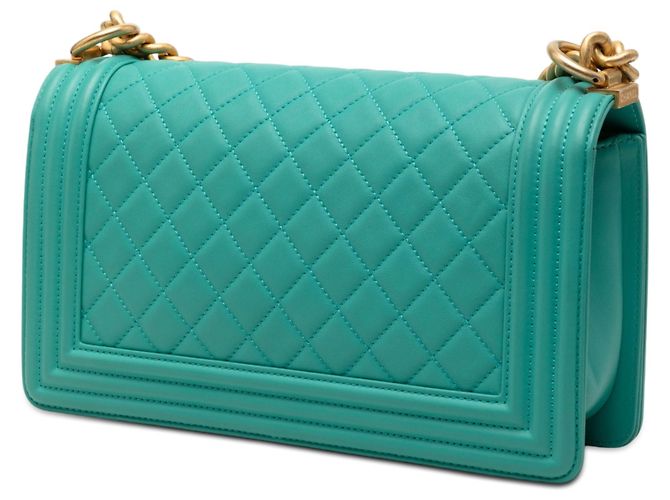 Blue Chanel Old Medium Quilted Lambskin Boy Flap Crossbody Bag - view 2
