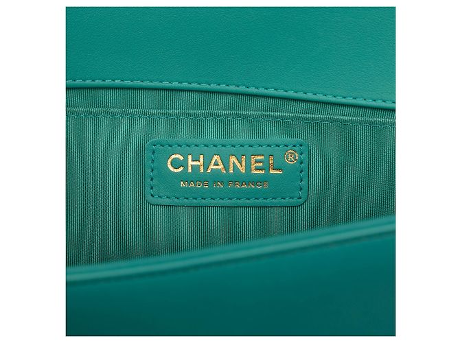 Blue Chanel Old Medium Quilted Lambskin Boy Flap Crossbody Bag - view 5