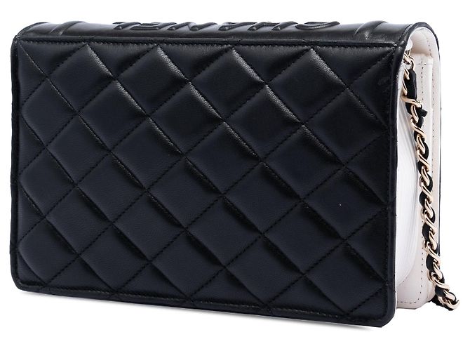 Wallet On Chain Borsa a tracolla portafoglio Book in agnello trapuntato nero Chanel - vista 2