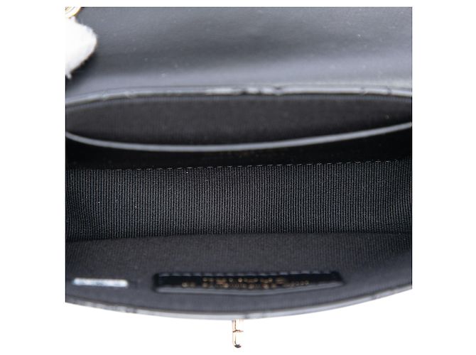 Borsa a tracolla Chanel Mini CC Quilted Patent Single Flap Nera Nero - vista 4