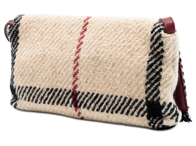 Borsa a tracolla in lana Burberry Mega Check beige - vista 2