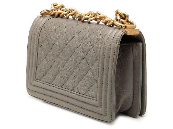 Le Boy Bolsa Tiracolo Chanel Boy Flap Small em couro caviar matelassé marrom - vista 2
