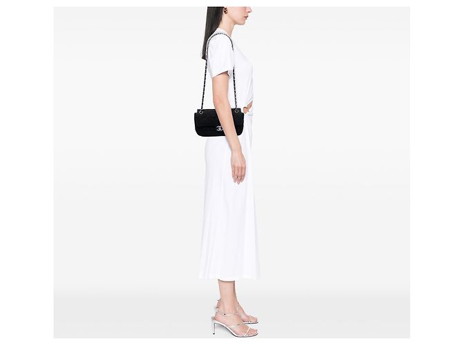 Borsa a tracolla con patta in mesh Chanel CC Ultra Stitch Nera Nero - vista 5