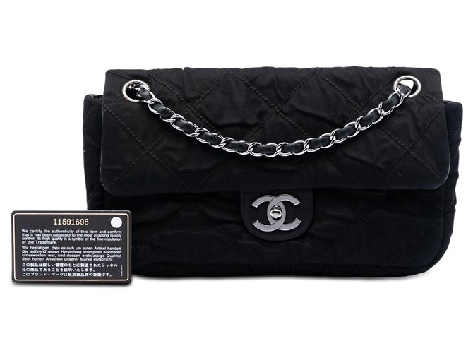 Borsa a tracolla con patta in mesh Chanel CC Ultra Stitch Nera Nero - vista 6