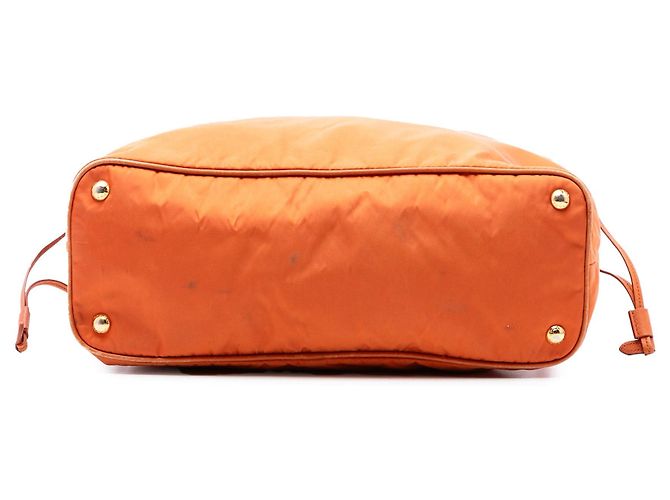 Tote in Tessuto con bordi in Saffiano arancione Prada - vista 3